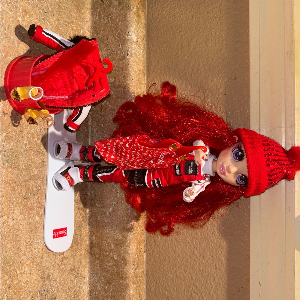 Rainbow High Doll with Red Outfit and Purple Eyes